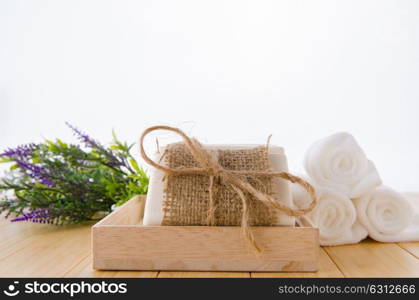 Healthy lifestyle concept with aromatic soaps