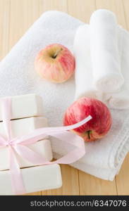 Healthy lifestyle concept with aromatic soaps