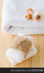 Healthy lifestyle concept with aromatic soaps. The healthy lifestyle concept with aromatic soaps