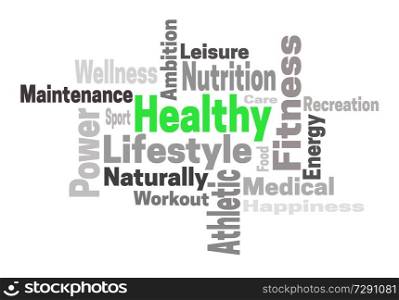 Healthy lifestyle fitness concept word cloud.. Healthy lifestyle fitness concept word cloud