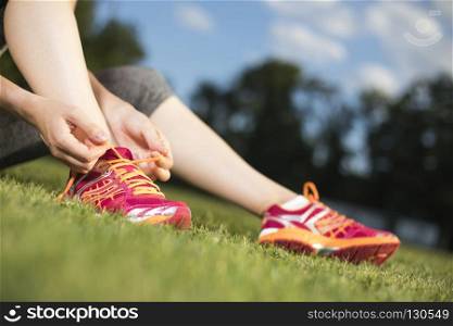 Healthy lifestyle, Woman fitness and Runner feet running. Runner Training woman and healthy lifestyle