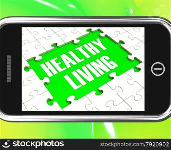 . Healthy Living On Smartphone Showing Health Diet And Medical Care