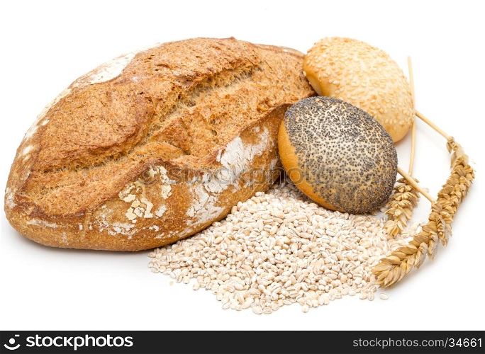 healthy multi grain bread on white