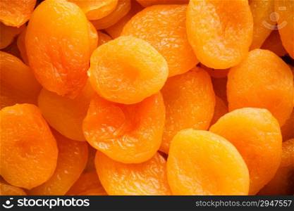 Healthy nutrition and diet. Closeup of dried fruits apricots as food background