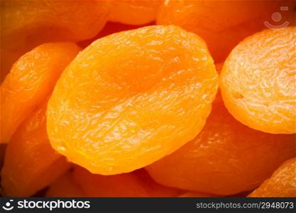Healthy nutrition and diet. Closeup of dried fruits apricots as food background