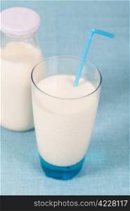 Healthy nutrition with fresh milk in a glass