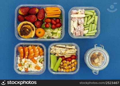 healthy packed food arrangement view