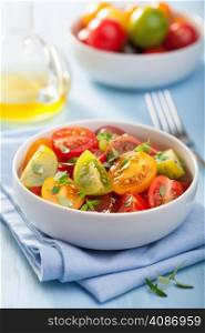 healthy salad with colorful tomatoes