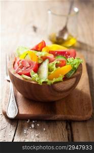 healthy salad with tomatoes cucumber and pepper
