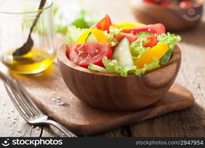 healthy salad with tomatoes cucumber and pepper