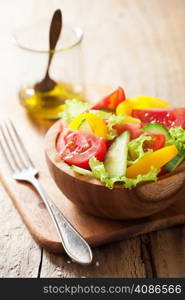 healthy salad with tomatoes cucumber and pepper