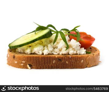 healthy sandwich isolated on white background