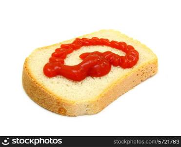 Healthy sandwich with Ketchup on a white background