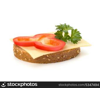 healthy sandwich with vegetable isolated on white background