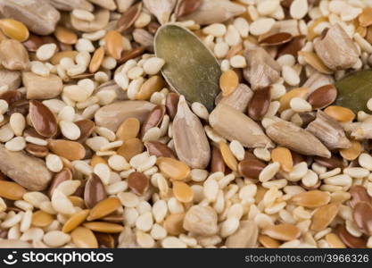 Healthy seeds mix close up shot for background