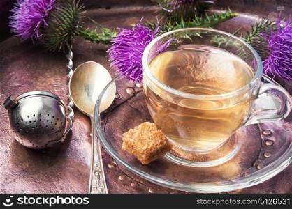 healthy tea with thistle