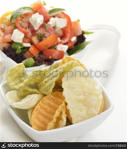 Healthy Vegetable Chips And Homemade Salsa