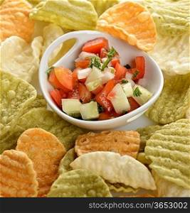 Healthy Vegetable Chips and Homemade Salsa
