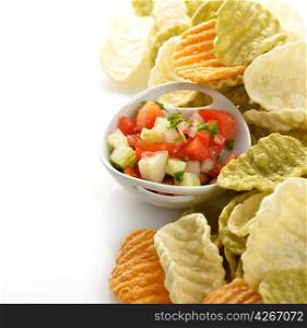 Healthy Vegetable Chips With Salsa