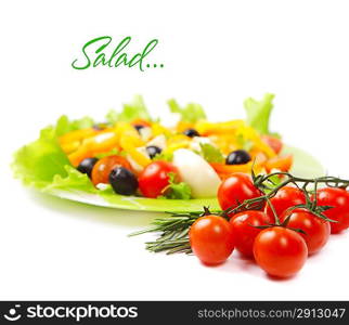 Healthy vegetarian salad isolated