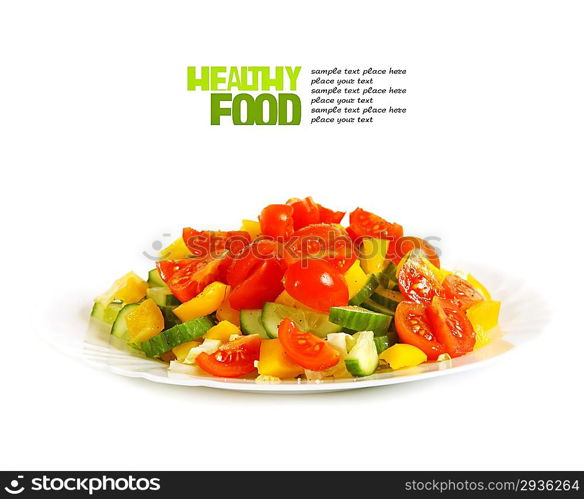 Healthy vegetarian salad isolated