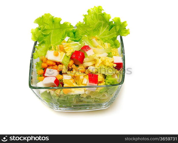 Healthy vegetarian salad isolated