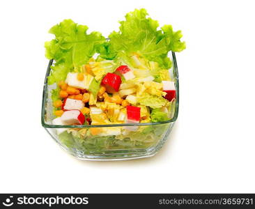 Healthy vegetarian salad isolated