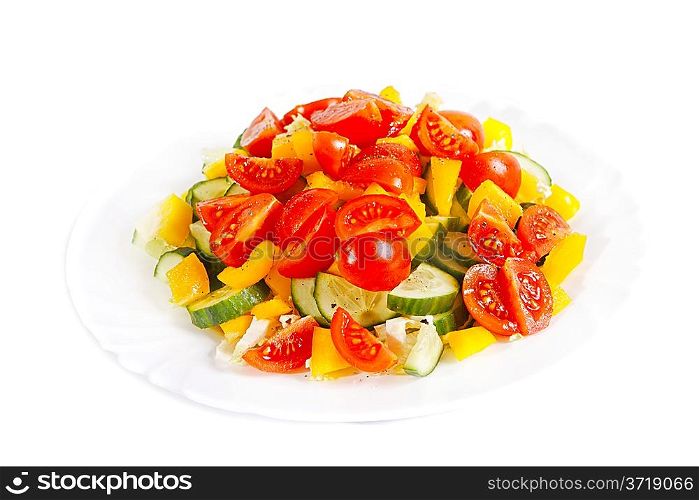 Healthy vegetarian salad isolated