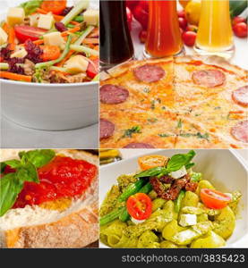 healthy Vegetarian vegan food collage nested on white frame