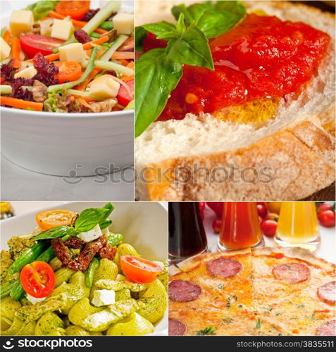 healthy Vegetarian vegan food collage nested on white frame