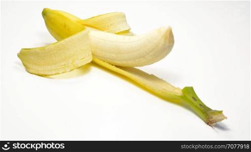 Healthy yellow banana isolated on white background