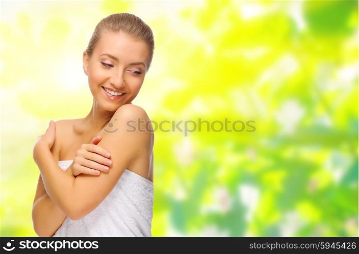 Healthy young woman isolated on white