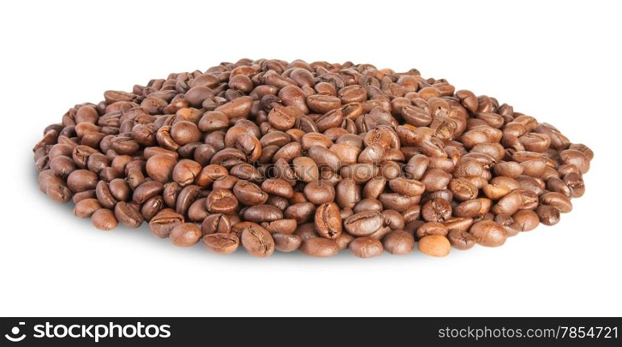 Heap Coffee Beans Isolated On White Background