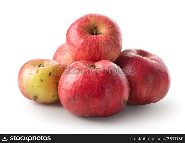Heap of apples isolated on a white background