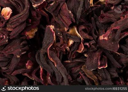 Heap of aromatic Hibiscus tea (karkade), for background