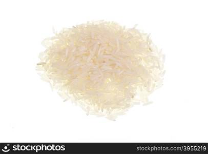 Heap of basmati rice a variety of long, slender grain aromatic rice
