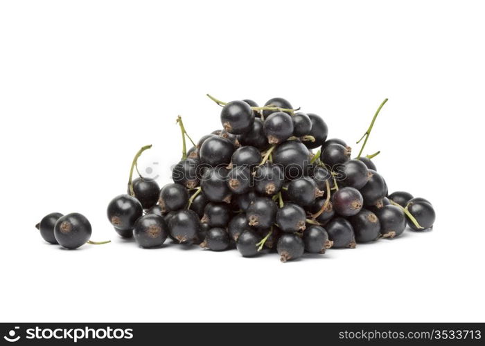 Heap of blackcurrant on white background