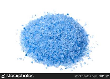 heap of blue herbal salt isolated