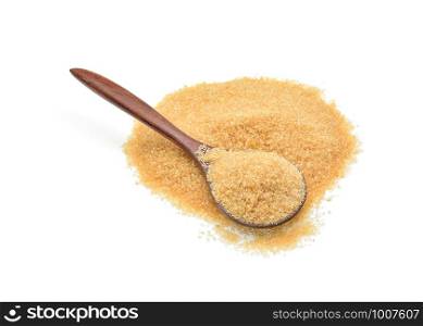 Heap of brown sugar isolated on white