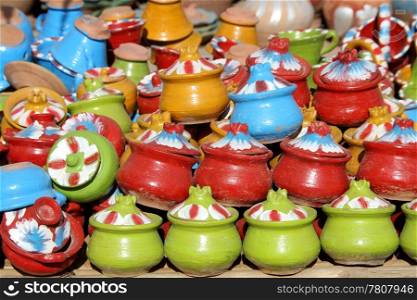 Heap of ceramic pots for sale in Bagan