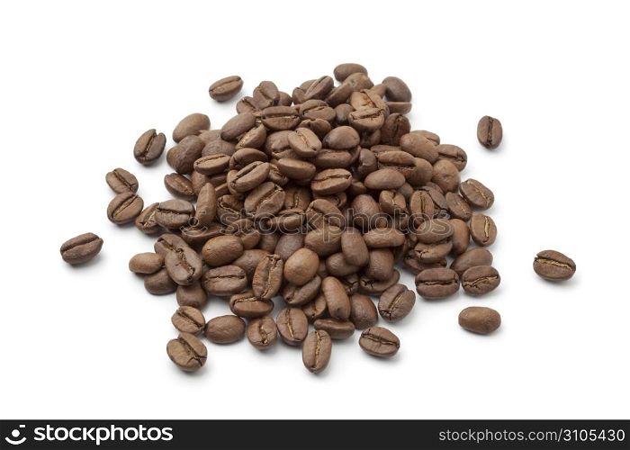 Heap of Coffee beans on white background