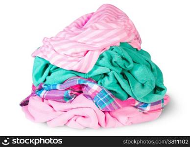 Heap Of Crumpled Clothes Isolated On White Background