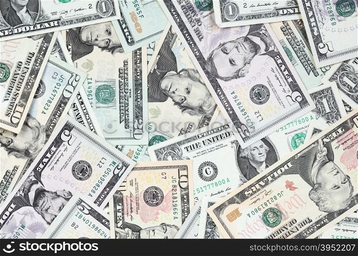 Heap of dollars close-up