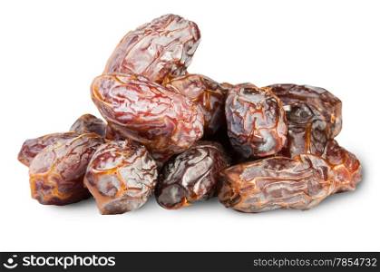 Heap Of Dried Dates Isolated On White Background