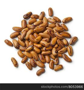 Heap of dried Tiger&rsquo;s eye beans on white background