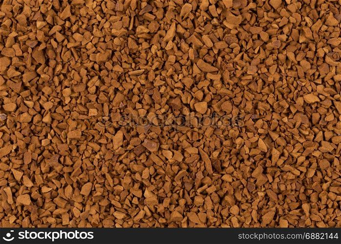 Heap of instant coffee for background closeup