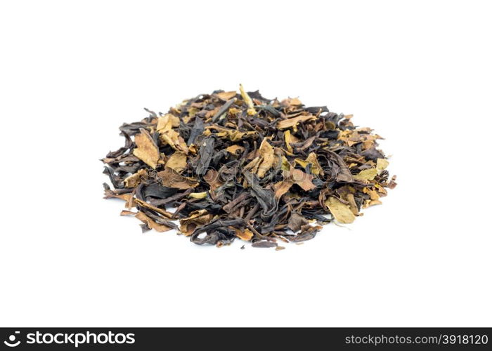 Heap of Loose tea Oolong isolated on white background