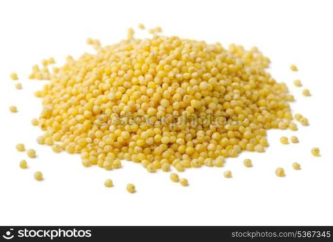 Heap of millets seeds isolated on white