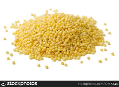 Heap of millets seeds isolated on white