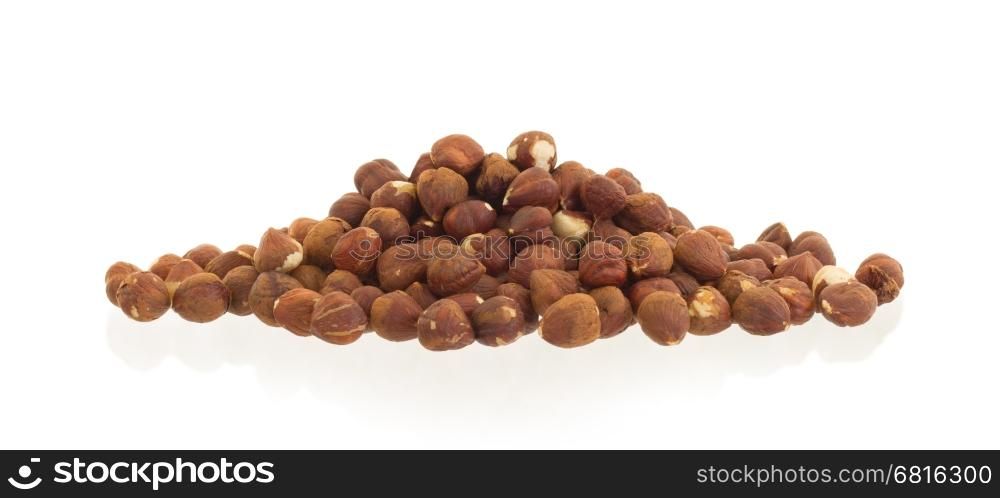 Heap of old hazelnuts, ready for consumption